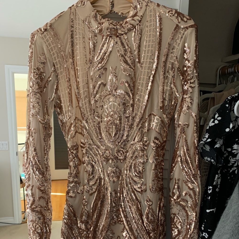 Gold sequin dress